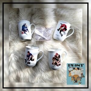 MINT Cond/NEW Norman Rockwell collectors mugs 24k
